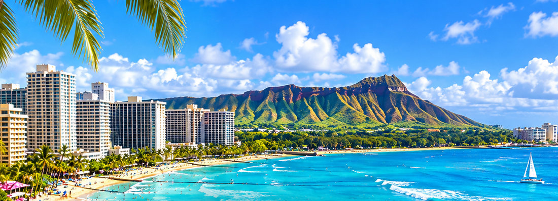 Waikiki Beach and Diamond Head on Oahu